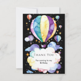 Tarjeta De Agradecimiento Boho Enchantment Hot Air Balloon Birday
