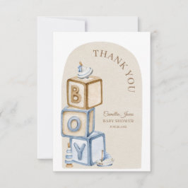 Tarjeta De Agradecimiento Boho es un niño bloques y juguetes Baby Shower