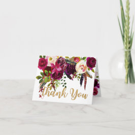 Tarjeta De Agradecimiento Boho Fall Bouquet Floral Gracias