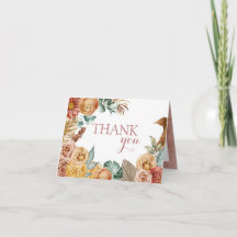 Tarjeta de agradecimiento Boho Fall Floral