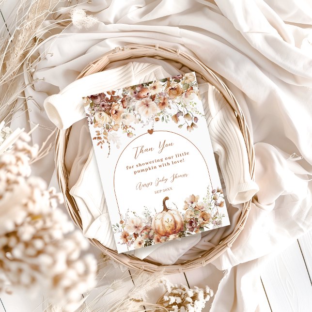 Tarjeta De Agradecimiento Boho Fall in love Wildflower Baby Shower (Subido por el creador)