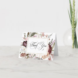 Tarjeta De Agradecimiento Boho Fantasy Watercolor Floral Gracias
