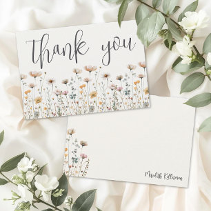 Tarjeta De Agradecimiento Boho Flor Silvestre
