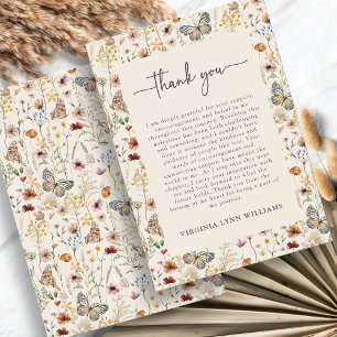 Tarjeta De Agradecimiento Boho Flor Silvestre