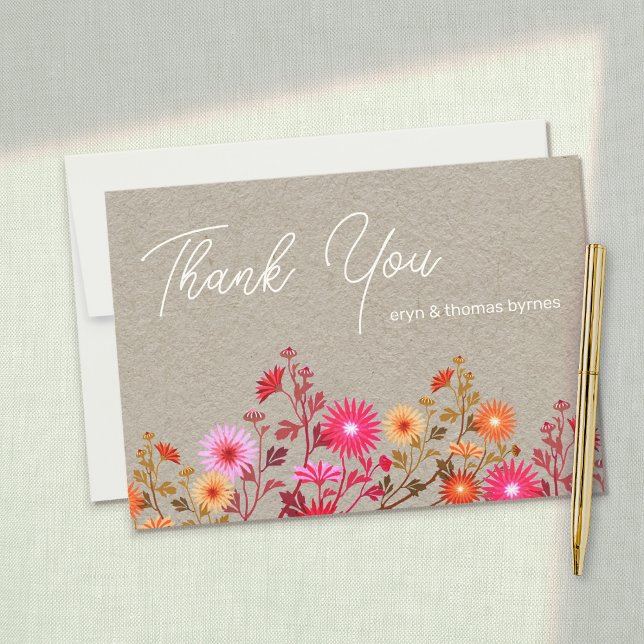 Tarjeta De Agradecimiento Boho Floral Gracias (Subido por el creador)