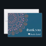 Tarjeta De Agradecimiento Boho Floral Mandala Azul Teal Bat Mitzvah Personal<br><div class="desc">Tarjeta de agradecimiento personalizada Boho Floral Mandala Azul Teal Bat Mitzvah</div>