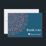 Tarjeta De Agradecimiento Boho Floral Mandala Azul Teal Bat Mitzvah Personal<br><div class="desc">Tarjeta de agradecimiento personalizada Boho Floral Mandala Azul Teal Bat Mitzvah</div>