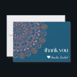 Tarjeta De Agradecimiento Boho Floral Mandala Verde azulado Blue Bat Mitzvah<br><div class="desc">Boho Floral Mandala Verde azulado Blue Bat Mitzvah Personalizado Gracias Tarjeta</div>