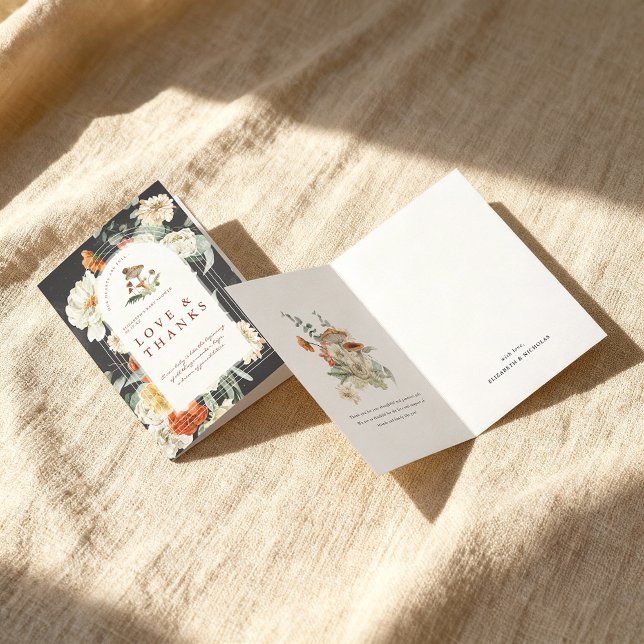 Tarjeta De Agradecimiento Boho Floral Mushroom | Baby Shower Gracias (Subido por el creador)