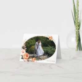 Tarjeta De Agradecimiento Boho Floral Quemado Naranja Amor y Gracias Boda