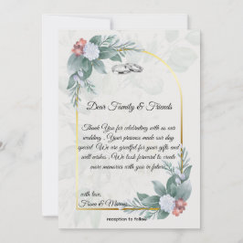 Tarjeta De Agradecimiento Boho Floral Rústica y Boda Elegante