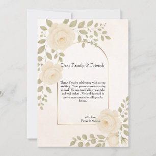 Tarjeta De Agradecimiento Boho Floral Rústica y Boda Elegante Minimalista