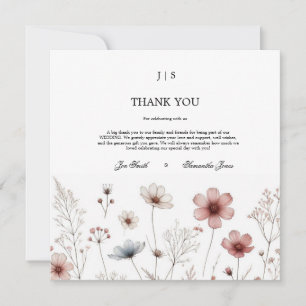 Tarjeta De Agradecimiento Boho floral veraniego simple