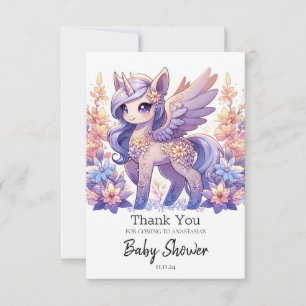 Tarjeta De Agradecimiento Boho Fun Unicorn Baby Shower