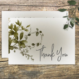Tarjeta De Agradecimiento Boho Greenery Modern Boda Gracias