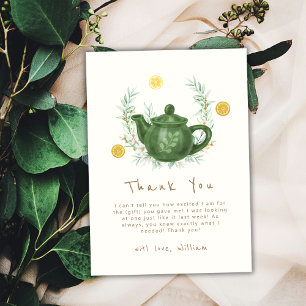 Tarjeta De Agradecimiento Boho Greenery Naranja Par-Tea Baby Shower