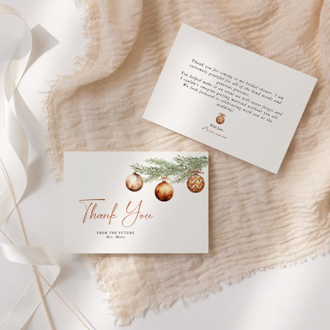 Tarjeta De Agradecimiento Boho Holiday Bridal Shower Winter (Subido por el creador)