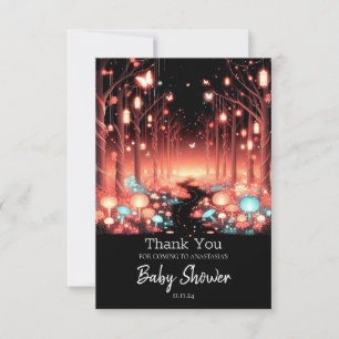 Tarjeta De Agradecimiento Boho Little Enchant Forest Baby Shower