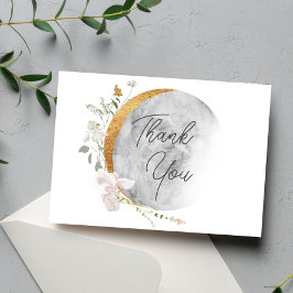 Tarjeta De Agradecimiento Boho luna floral bebé ducha rociada