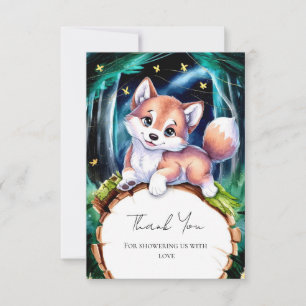 Tarjeta De Agradecimiento Boho Magical Wolf Baby Shower