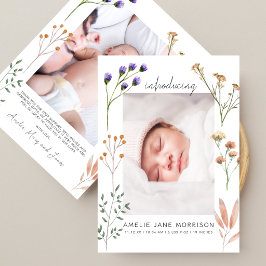 Tarjeta De Agradecimiento Boho Meadow Blooms 2 Fotos Baby Shower