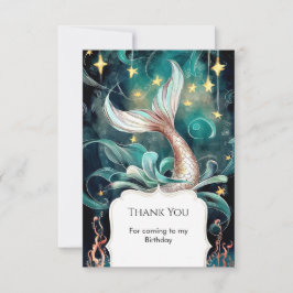 Tarjeta De Agradecimiento Boho Mermaid Cumpleaños