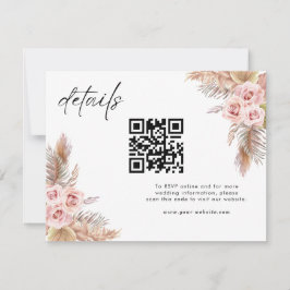 Tarjeta De Agradecimiento Boho mínimo Boda Floral RSVP
