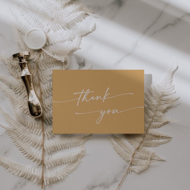 Tarjeta De Agradecimiento Boho Moda amarillo Boda plano marino (Subido por el creador)