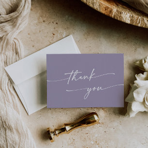 Tarjeta De Agradecimiento Boho Moda Lavender Boda Purple Flat