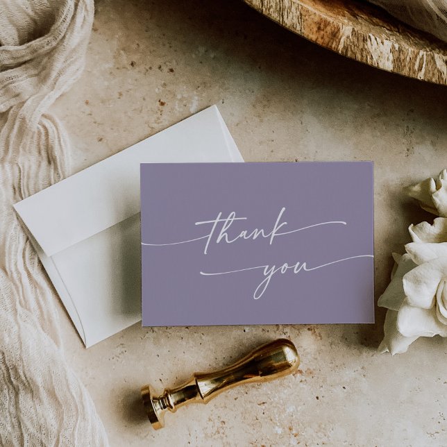 Tarjeta De Agradecimiento Boho Moda Lavender Boda Purple Flat (Subido por el creador)