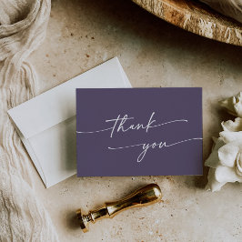 Tarjeta De Agradecimiento Boho Moda Plum Purple Flat Boda