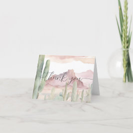 Tarjeta De Agradecimiento Boho Modern Desert Nature Cactus Baby Shower