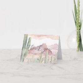 Tarjeta De Agradecimiento Boho Modern Desert Nature Cactus Baby Shower
