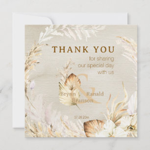 Tarjeta De Agradecimiento Boho Moderno Floral de Palma