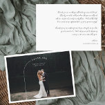 Tarjeta De Agradecimiento Boho moderno simple | Boda de fotos Gracias<br><div class="desc">Elegante y simple boda gracias presentando un arco de una sola línea encuadrando su foto. Estas tarjetas diseñadas profesionalmente son rápidamente personalizable. Las tarjetas de agradecimiento de los bodas son la manera perfecta de expresar su agradecimiento a la familia y amigos por su ayuda, apoyo, amor, amistad y generosidad, no...</div>