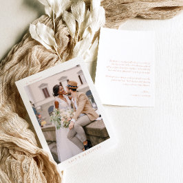 Tarjeta De Agradecimiento Boho moderno simple | Boda de fotos Gracias