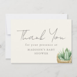 Tarjeta De Agradecimiento Boho Neutral Plant Baby Shower Gracias