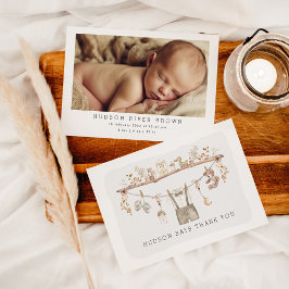 Tarjeta De Agradecimiento Boho, niño, vestido, vestido, foto de un pequeño h