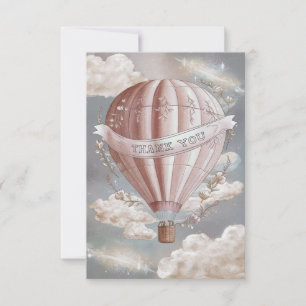 Tarjeta De Agradecimiento Boho Nubes globo de aire caliente