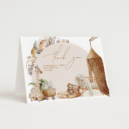 Tarjeta De Agradecimiento Boho Nursery Modern Elegant Baby Shower