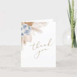 Tarjeta De Agradecimiento Boho Pampas Grass Boy Baby Shower