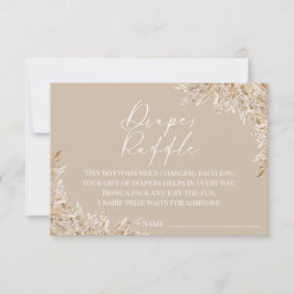 Tarjeta De Agradecimiento Boho Pampas Grass Diaper Raffle Card | Neutral