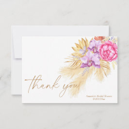 Tarjeta De Agradecimiento Boho pampas hierba - ducha de novia gracias