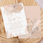 Tarjeta De Agradecimiento Boho pampas pasto moda neutra género ducha bebé<br><div class="desc">Gracias pasto del desierto de Boho pampas ducha de bebé neutra de género con pasto seco de bonito,  pampas acuarela,  flores silvestres,  flores prensadas,  hojas de bambú con tonos tierra muda y naranja rosa pastel y quemado con colores beige claro. Perfecto para el fiesta de primavera y verano.</div>