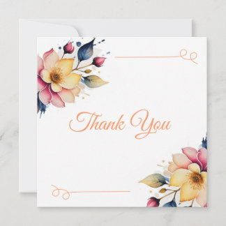 Tarjeta De Agradecimiento Boho Peachy Floral