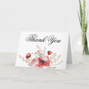 Tarjeta De Agradecimiento Boho Poppy Gracias