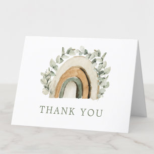 Tarjeta De Agradecimiento Boho Rainbow Gracias