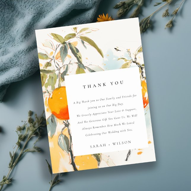 Tarjeta De Agradecimiento Boho Resumen Boetchy Naranja Boda Jardín (Subido por el creador)