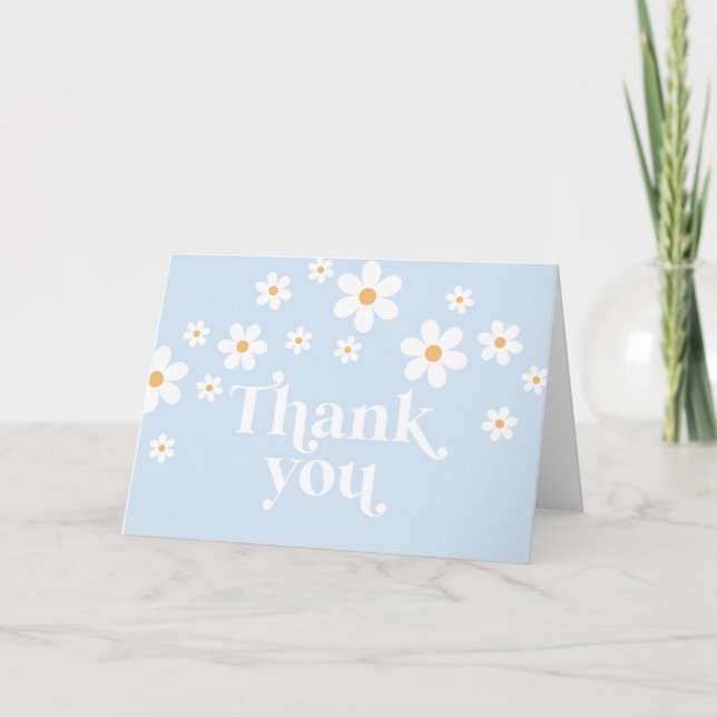 Tarjeta de agradecimiento boho Retro Daisy (Anverso)