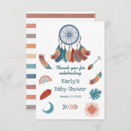 Tarjeta De Agradecimiento Boho Retro Dreamcatcher Baby Shower